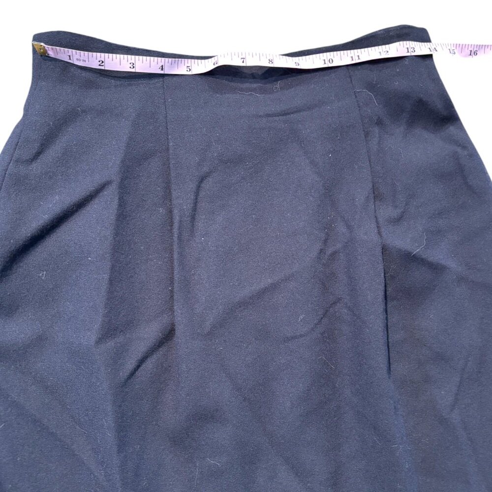 Vintage Valerie Stevens Petites Y2K‎ 90s 100% Wool pleated black skirt sz 10P - Picture 8 of 10